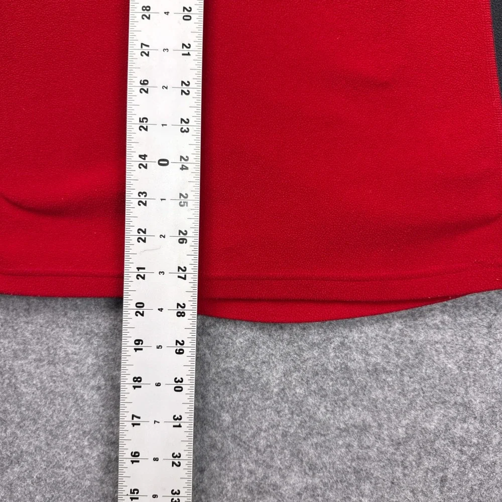 Helly Hansen Fleece Pullover Large Red Quarter Zip Technical Contrast Panel